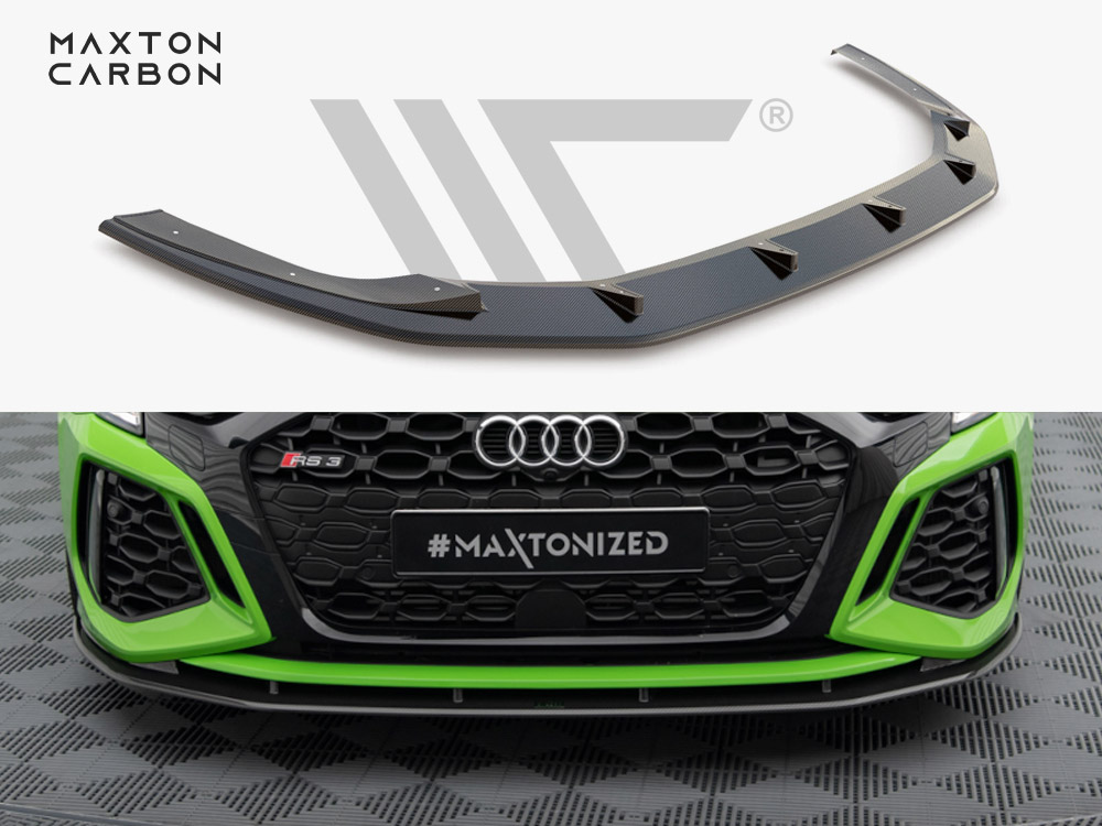 Maxton carbon fibre front splitter audi rs3 saloon/sportback 8y 1 Maxton carbon fibre front splitter audi rs3 saloon/sportback 8y