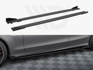 Maxton Street Pro Side Skirts Diffusers + Flaps Mercedes-AMG C63 Saloon/Estate W205 Facelift Models