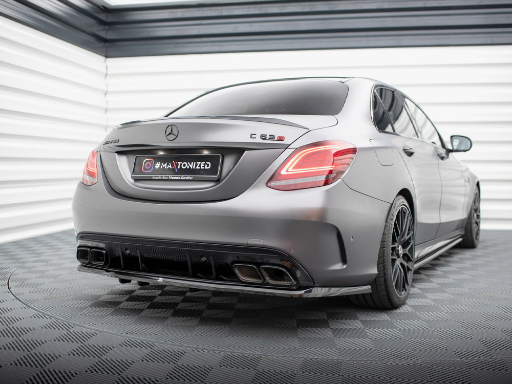 Maxton rear splitter (vertical bars) mercedes-amg c63 saloon/estate w205 facelift models 2 Maxton rear splitter (vertical bars) mercedes-amg c63 saloon/estate w205 facelift models - image 2