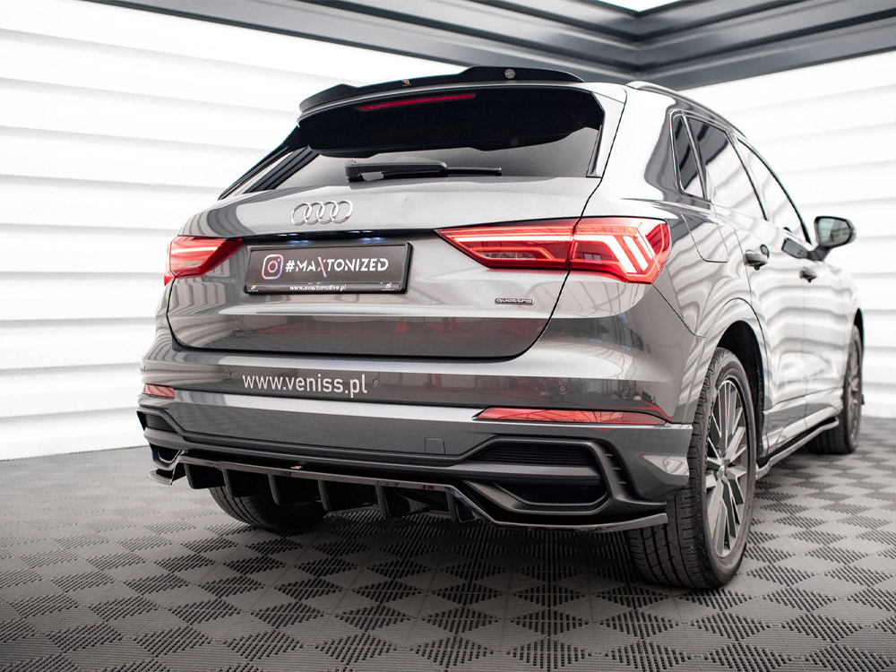 Maxton central rear splitter (vertical bars) audi q3 s-line f3 2 Maxton central rear splitter (vertical bars) audi q3 s-line f3 - image 2