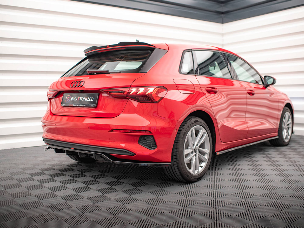 Maxton central rear splitter (vertical bars) audi a3 sportback 8y 2 Maxton central rear splitter (vertical bars) audi a3 sportback 8y - image 2