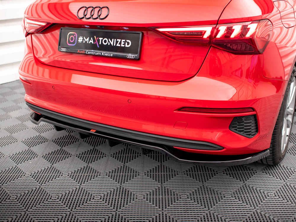 Maxton central rear splitter (vertical bars) audi a3 sportback 8y 3 Maxton central rear splitter (vertical bars) audi a3 sportback 8y - image 3