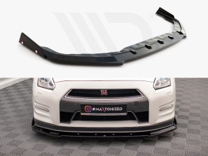 Maxton Front Splitter + Flaps Nissan GTR R35 Mk1 Facelift Models