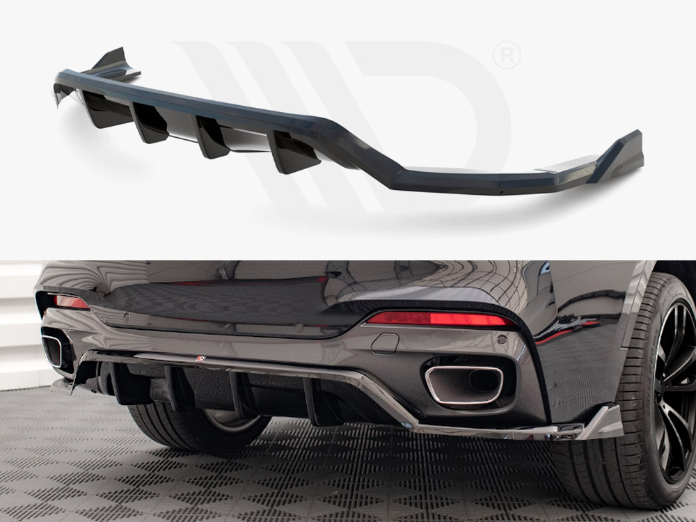 Maxton central rear splitter (vertical bars) bmw x6 m sport f16 1 Maxton central rear splitter (vertical bars) bmw x6 m sport f16