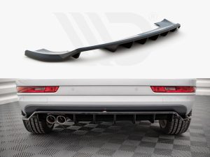 Maxton Central Rear Splitter (Vertical Bars) Audi Q3 Sport 8U Facelift Models