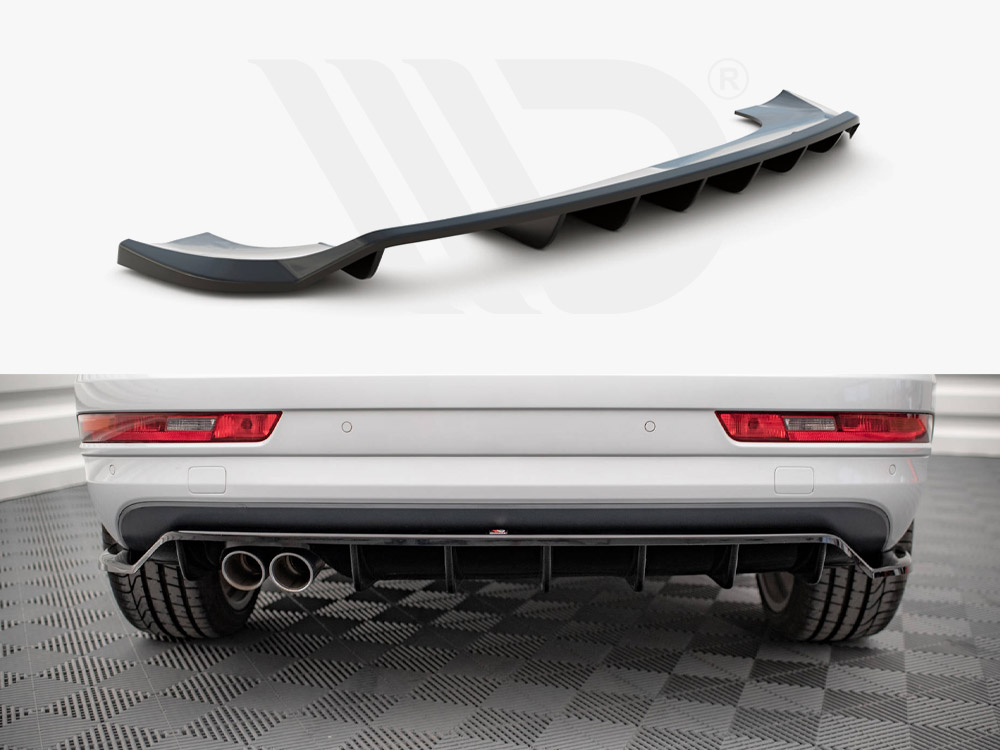 Maxton central rear splitter (vertical bars) audi q3 sport 8u facelift models 1 Maxton central rear splitter (vertical bars) audi q3 sport 8u facelift models