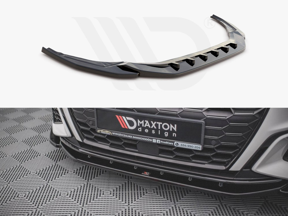 Maxton front splitter v4 audi s3/a3 s-line 8y 1 Maxton front splitter v4 audi s3/a3 s-line 8y
