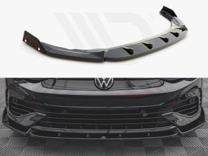 Maxton Front Splitter V2 + Flaps for VW Golf R Mk8