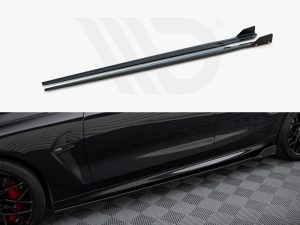 Maxton Side Skirts Diffusers V1 + Flaps BMW M8 Gran Coupe F93 / 8 Gran Coupe M-Pack G16