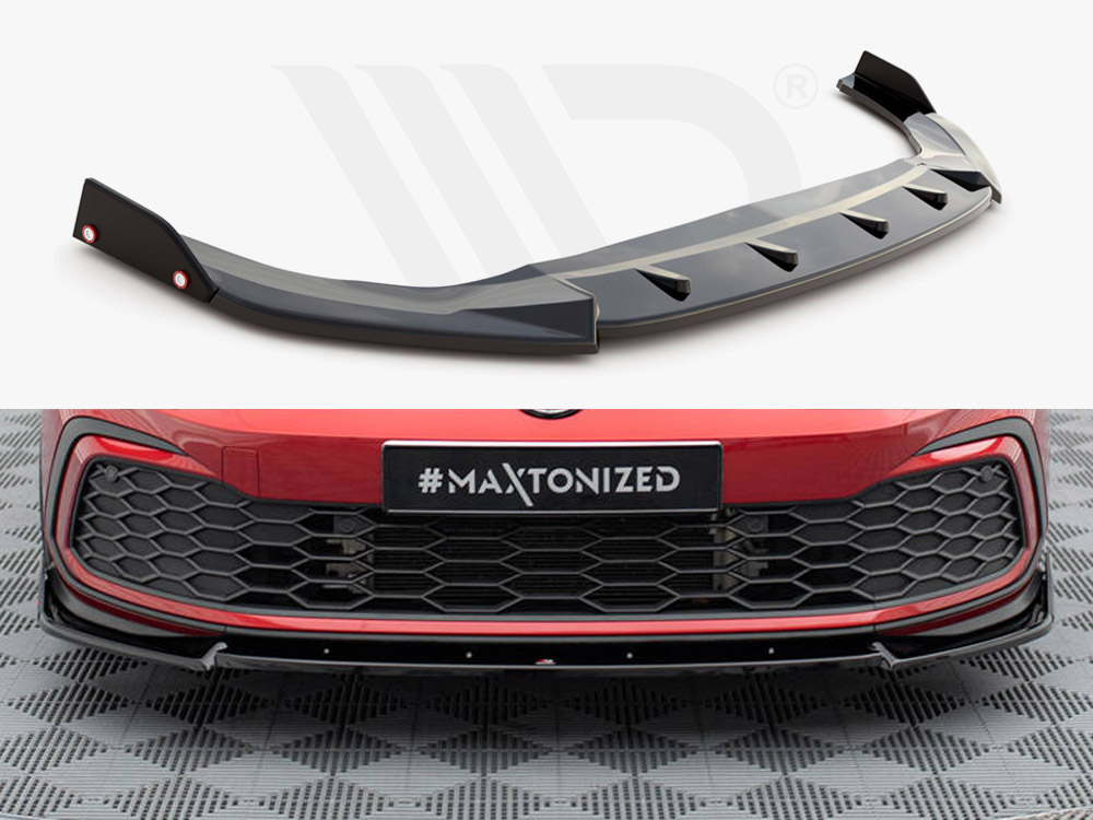 Maxton front splitter v3 + flaps for volkswagen golf gti/gte/gtd/r-line mk8 1 Maxton front splitter v3 + flaps for volkswagen golf gti/gte/gtd/r-line mk8