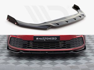 Maxton Front Splitter V2 + Flaps Volkswagen Golf GTI/GTE/GTD/R-Line Mk8