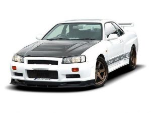 Maxton Front Splitter Nissan Skyline R34 GTR (For 2299 Bumper) GTR Look (1998-2002)