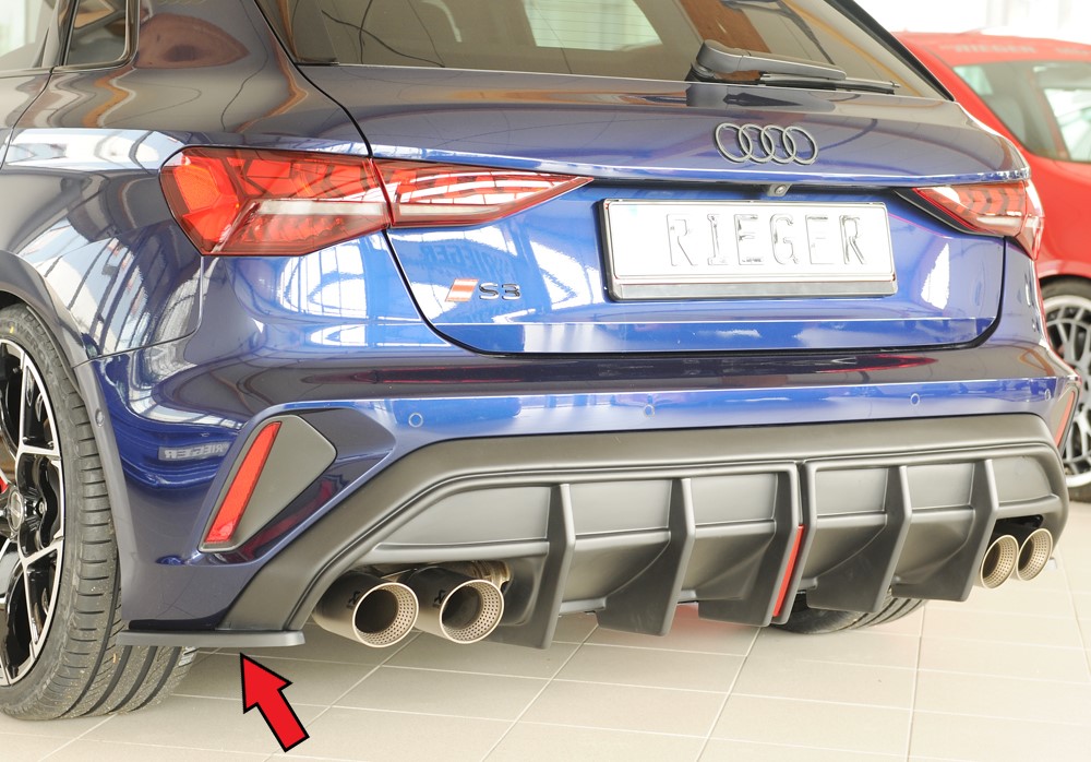 Rieger audi s3/a3 s-line (8y) sportback facelift rear side splitters 2 Rieger audi s3/a3 s-line (8y) sportback facelift rear side splitters - image 2