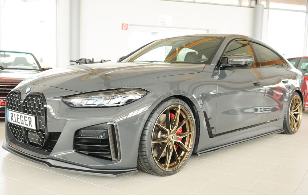 Rieger bmw 4 series gran coupe m-sport (g26) front splitter 8 Rieger bmw 4 series gran coupe m-sport (g26) front splitter - image 8
