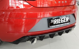 Rieger Seat Leon FR (5F) Facelift Dual Exit Rear Diffuser