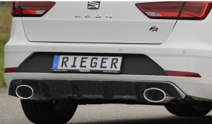 Rieger Seat Leon ST FR (5F) Facelift Dual Oval Rear Diffuser