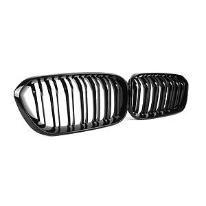 MHC Black BMW F20 & F21 1 Series LCI Gloss Black Double Slat Front Grilles
