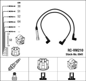 NGK RC-VW210 Ignition Cable Kit (941)