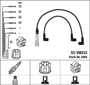 NGK RC-VW233 Ignition Cable Kit (964)