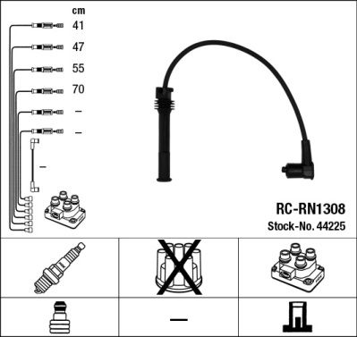 Ngk rc-rn1308 ignition cable kit (44225) 1 Ngk rc-rn1308 ignition cable kit (44225)
