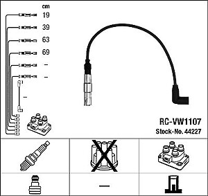 NGK RC-VW1107 Ignition Cable Kit  (44227)