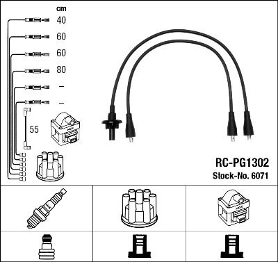 Ngk rc-pg1302 ignition cable kit (6071) 1 Ngk rc-pg1302 ignition cable kit (6071)