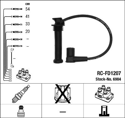 Ngk rc-fd1207 ignition cable kit (6984) 1 Ngk rc-fd1207 ignition cable kit (6984)