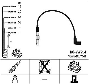 NGK RC-VW254 Ignition Cable Kit (7044)