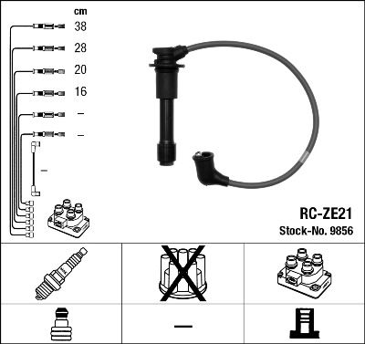 Ngk rc-ze21 ignition cable kit (9856) 1 Ngk rc-ze21 ignition cable kit (9856)