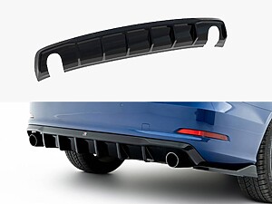 Maxton Rear Valance for Audi A3 Saloon (8V) - version with single exhaust tip on each side