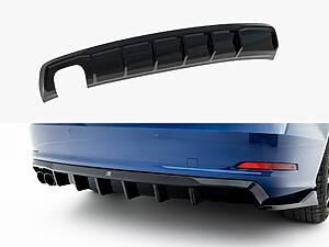 Maxton Rear Valance for Audi A3 Saloon 8V (Dual Exhaust Tips on One Side)