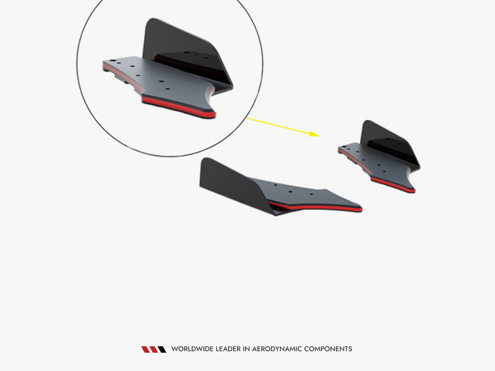Maxton street pro rear side splitters with flaps for audi rs3 (8v) sportback - black/red with gloss flaps 5 Maxton street pro rear side splitters with flaps for audi rs3 (8v) sportback - black/red with gloss flaps - image 5