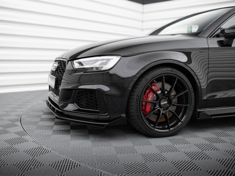 Maxton street pro front splitter v1 with flaps - audi rs3 saloon (8v) facelift - black/red with gloss flaps 6 Maxton street pro front splitter v1 with flaps - audi rs3 saloon (8v) facelift - black/red with gloss flaps - image 6