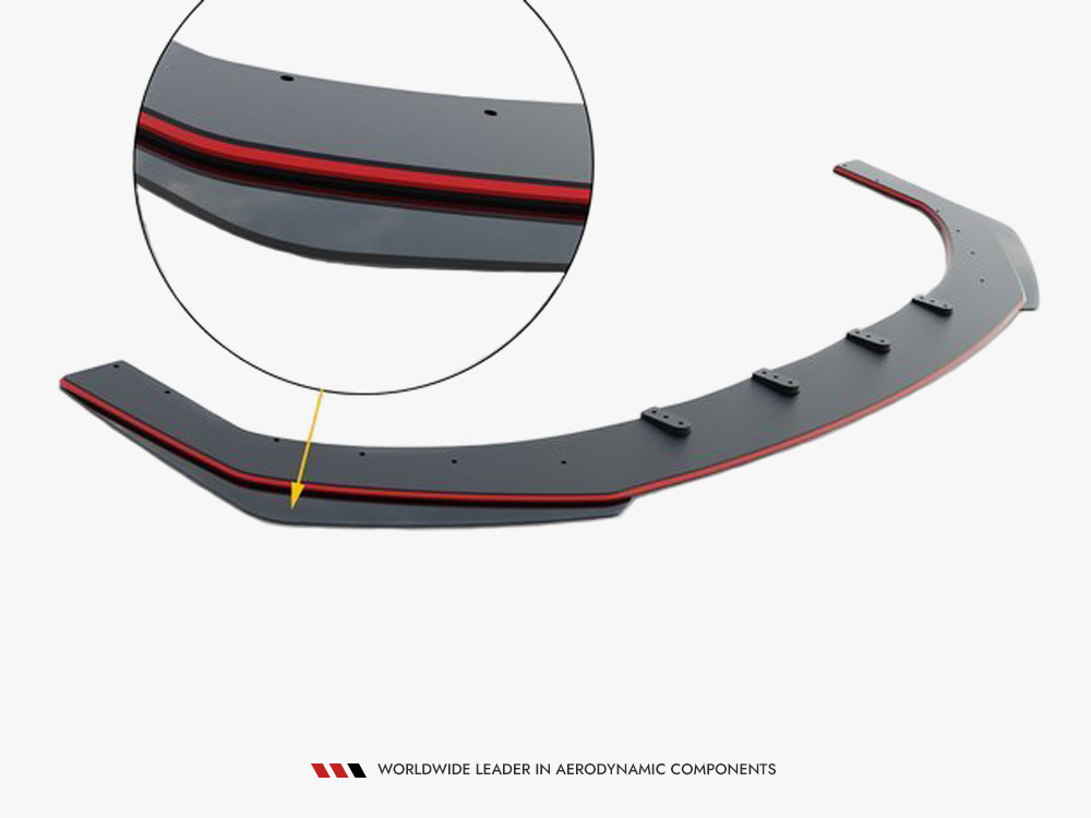 Maxton street pro front splitter v1 with flaps - audi rs3 saloon (8v) facelift - black/red with gloss flaps 8 Maxton street pro front splitter v1 with flaps - audi rs3 saloon (8v) facelift - black/red with gloss flaps - image 8