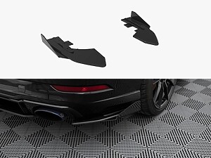 Maxton Street Pro Rear Side Splitters with Gloss Flaps - Audi RS3 Saloon (8V) Facelift - Black/Red