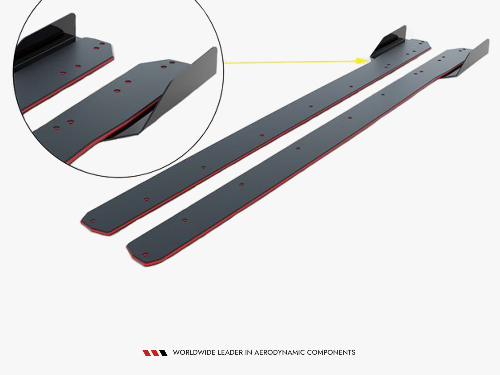 Maxton street pro side skirt diffusers v1 with flaps for audi rs3 saloon (8v facelift) - black/red, gloss flaps 7 Maxton street pro side skirt diffusers v1 with flaps for audi rs3 saloon (8v facelift) - black/red, gloss flaps - image 7