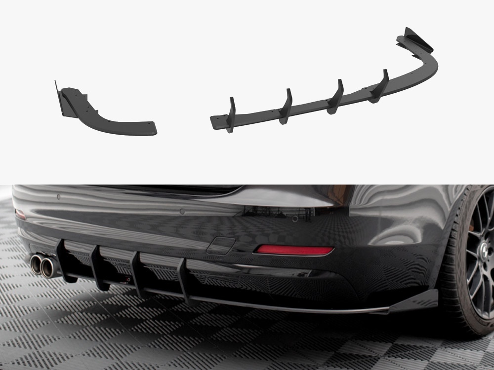 Maxton street pro rear diffuser with flaps - bmw 4 series gran coupé (f36) - black/red with gloss flaps 1 Maxton street pro rear diffuser with flaps - bmw 4 series gran coupé (f36) - black/red with gloss flaps