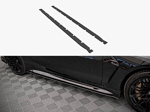 Maxton Street Pro Side Skirt Diffusers BMW M4 (G82) 2021- Black/Red