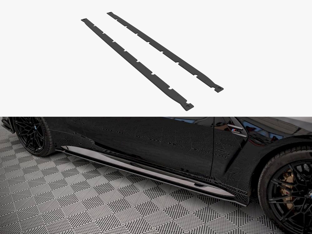 Maxton street pro side skirt diffusers bmw m4 (g82) 2021- black/red 1 Maxton street pro side skirt diffusers bmw m4 (g82) 2021- black/red