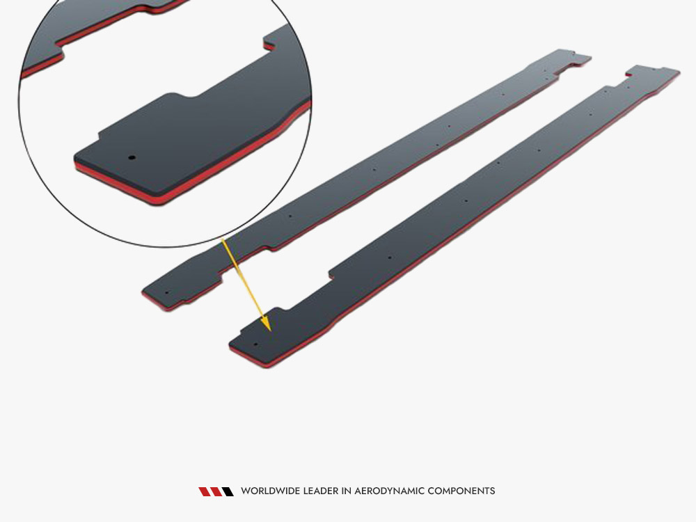 Maxton street pro side skirt diffusers bmw m4 (g82) 2021- black/red 5 Maxton street pro side skirt diffusers bmw m4 (g82) 2021- black/red - image 5