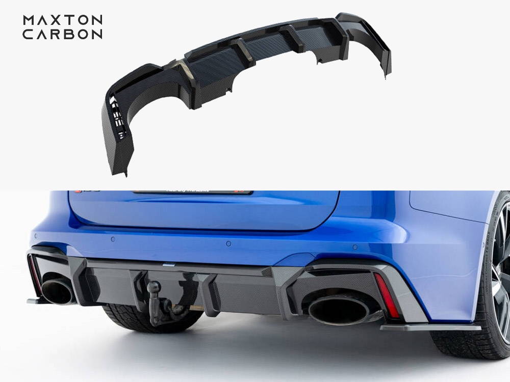 Maxton pre-preg carbon fibre rear diffuser for audi rs6 (c8) towbar version 1 Maxton pre-preg carbon fibre rear diffuser for audi rs6 (c8) towbar version