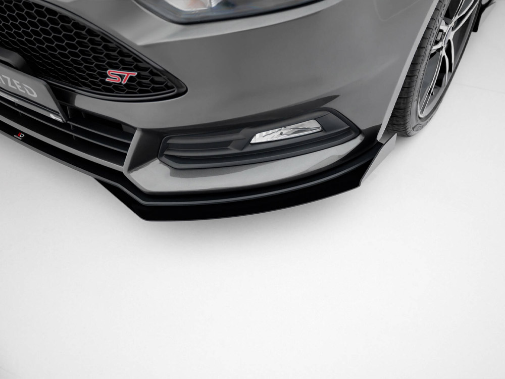 Maxton street pro front splitter with flaps for ford focus st mk3 facelift - black/red with gloss flaps 5 Maxton street pro front splitter with flaps for ford focus st mk3 facelift - black/red with gloss flaps - image 5
