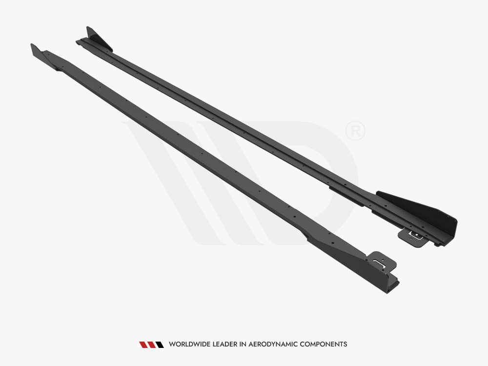 Maxton street pro side skirt diffusers v1 with flaps - ford mustang gt mk6 facelift - black/red with gloss flaps 4 Maxton street pro side skirt diffusers v1 with flaps - ford mustang gt mk6 facelift - black/red with gloss flaps - image 4