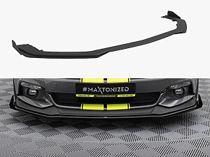 Maxton Street Pro Front Splitter with Flaps for Ford Mustang GT Mk6 - Black/Red