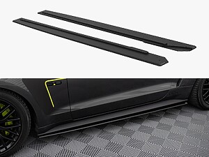 Maxton Street Pro Side Skirt Diffusers for Ford Mustang GT Mk6 - Black/Red