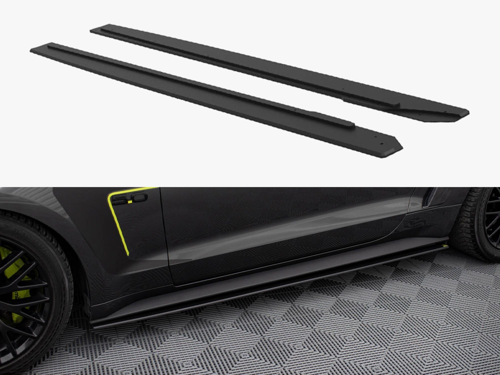 Maxton street pro side skirt diffusers for ford mustang gt mk6 - black/red 1 Maxton street pro side skirt diffusers for ford mustang gt mk6 - black/red