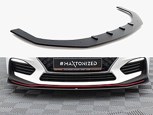 Maxton Street Pro Front Splitter Hyundai i30 N Mk3 Hatchback/Fastback - Black/Red