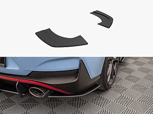 Maxton Street Pro Rear Side Splitters for Hyundai i30 N Fastback Mk3 Facelift - Black/Red