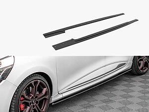 Maxton Street Pro Side Skirt Diffusers for Renault Clio R.S. Mk4 - Black/Red