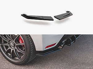 Maxton Street Pro Rear Side Splitters for Toyota GR Yaris Mk4 - Black/Red